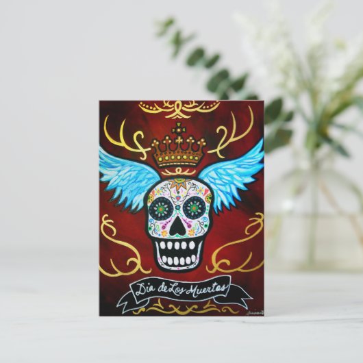 WINGED MUERTOS BRIEFKAART (Staand voorkant)