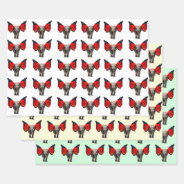 Winged olifantenpapier inpakpapier vel