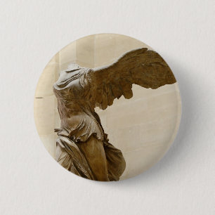 Winged overwinning van Samothrace Ronde Button 5,7 Cm