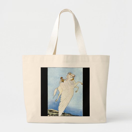Winged paard Bag Grote Tote Bag (Voorkant)
