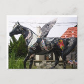 Winged paard Parrot en glitter Briefkaart (Voorkant)