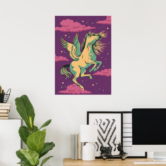 Winged paard Pegasus Poster (Thuiskantoor)