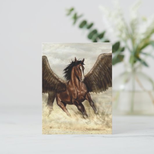 Winged Pegasus   Briefkaart (Staand voorkant)
