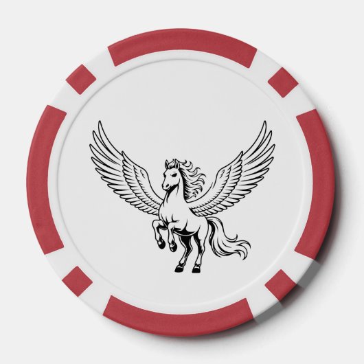 winged pegasus horse poker chip emblem  (Achterkant)