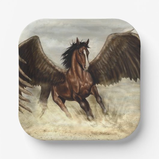 Winged Pegasus Papieren Bordje (Voorkant)