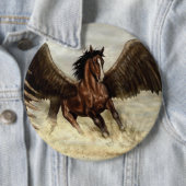 Winged Pegasus Ronde Button 6,0 Cm (In situ)