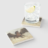 Winged Pegasus Stenen Onderzetter (Zijkant)