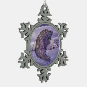 Winged poar Beer Angel Tin Sneeuwvlok Ornament (Links)