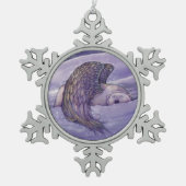Winged poar Beer Angel Tin Sneeuwvlok Ornament (Voorkant)