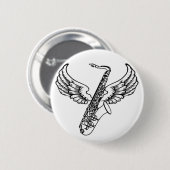 Winged sax ronde button 5,7 cm (Voorkant /achterkant)