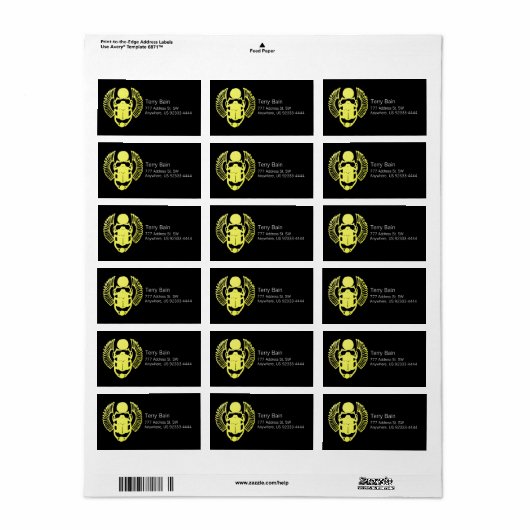 Winged Scarab Etiket (Full Sheet)