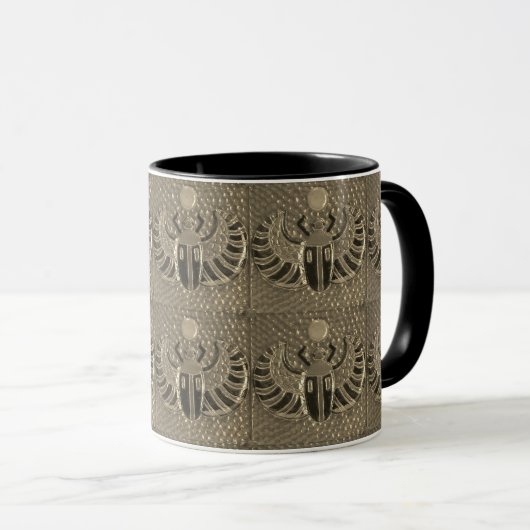 Winged Scarab tile Pattern Mug Mok (Voorkant rechts)