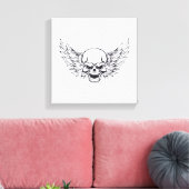 Winged schedel canvas afdruk (Insitu (Woonkamer))