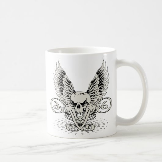 Winged schedel koffiemok (Rechts)