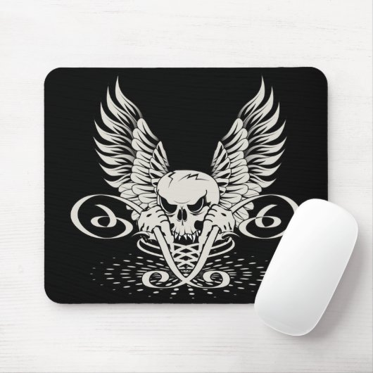 Winged schedel muismat (Met muis)