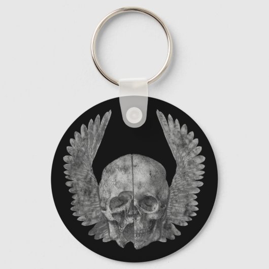 Winged schedel sleutelhanger (Voorkant)
