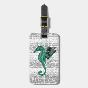 Winged Seahorse Bagagelabel