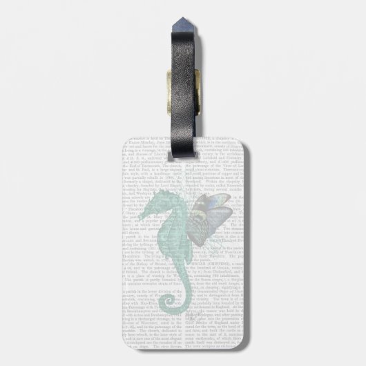 Winged Seahorse Bagagelabel (Achterkant verticaal)