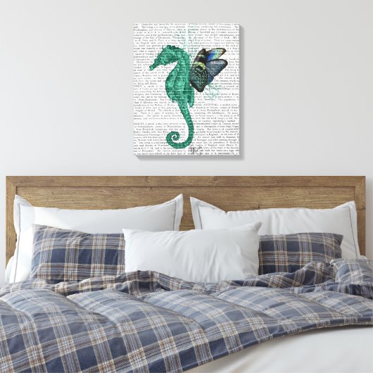 Winged Seahorse Canvas Afdruk (Insitu (Slaapkamer))