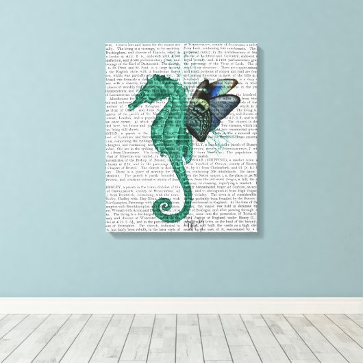 Winged Seahorse Canvas Afdruk (Insitu (Houten vloer))
