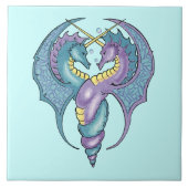 Winged Seapaarden Entwind Tegel Tegeltje (Voorkant)