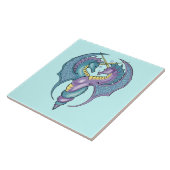 Winged Seapaarden Entwind Tegel Tegeltje (Zijkant)