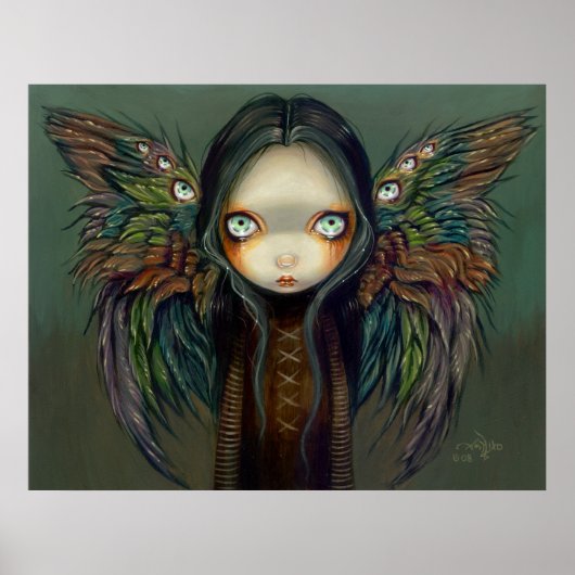 Winged Seer gothic angel-fee Art Print (Voorkant)