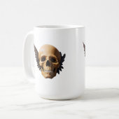 Winged Skull Symbolizing Mortality and Freedom Koffiemok (Voorkant links)