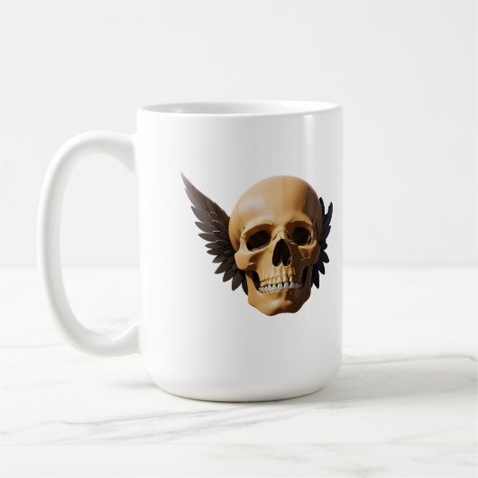 Winged Skull Symbolizing Mortality and Freedom Koffiemok (Links)