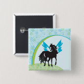 Winged Steed Pin / Vierkante Button 5,1 Cm (Voorkant /achterkant)