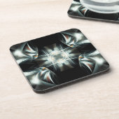 Winged ster in zwart-wit onderzetter (Linkerzijde)