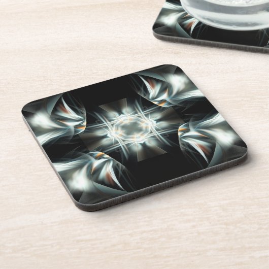 Winged ster in zwart-wit onderzetter (Linkerzijde)