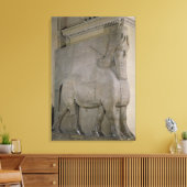 Winged stier op een façade van King Sargon II's Canvas Afdruk (Insitu (Woonkamer))
