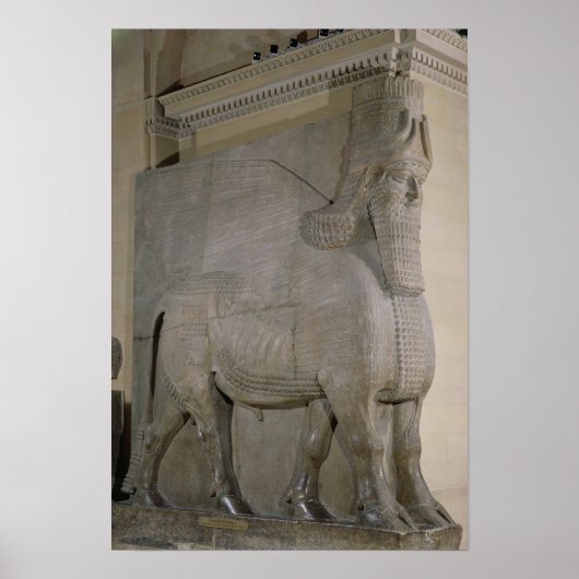 Winged stier op een façade van King Sargon II's Poster (Voorkant)