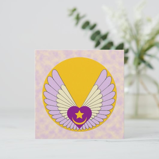 Winged Sufi Heart Kaart (Staand voorkant)