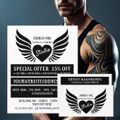 Winged Tattoo, Tattoo & body Piercing Studio Flyer