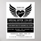 Winged Tattoo, Tattoo & body Piercing Studio Poster (Voorkant)
