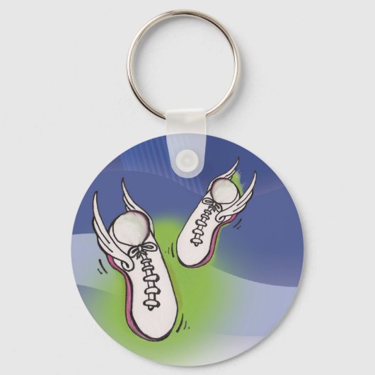 Winged tennis Shoes Sleutelhanger (Voorkant)
