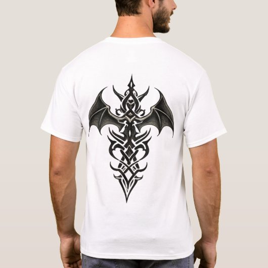 Winged Tribal Dagger Crest T-shirt (Achterkant)