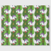 Winged Unicorn Green Kerstmis Cadeaupapier (Vlak)