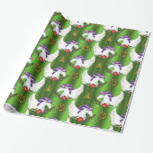 Winged Unicorn Green Kerstmis Cadeaupapier (Uitgerold)