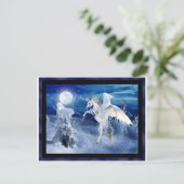 Winged Unicorn Pegasus Moon Horse Snows Tir'Rielle Briefkaart (Staand voorkant)