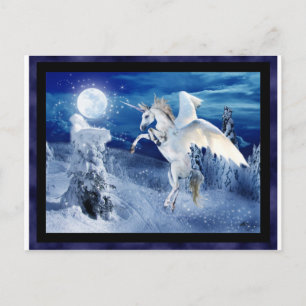 Winged Unicorn Pegasus Moon Horse Snows Tir'Rielle Briefkaart