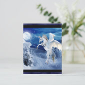 Winged Unicorn Pegasus Moon Horse Snows Tir'Rielle Briefkaart (Staand voorkant)