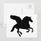 Winged Unicorn Silhouette Briefkaart (Voorkant / Achterkant)