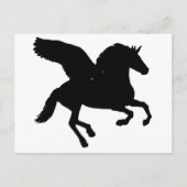 Winged Unicorn Silhouette Briefkaart (Voorkant)