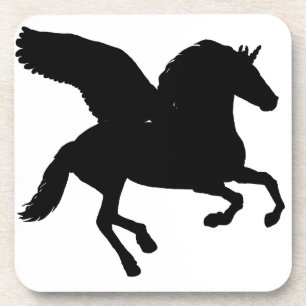 Winged Unicorn Silhouette Drankjes Onderzetter