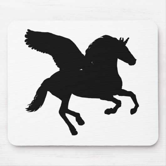 Winged Unicorn Silhouette Muismat (Voorkant)