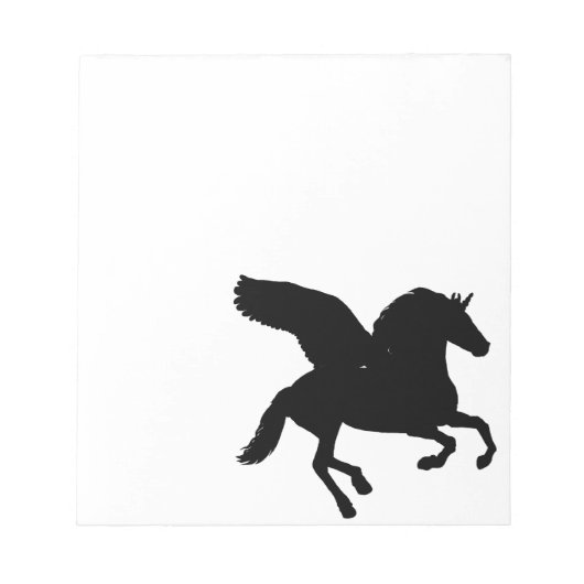 Winged Unicorn Silhouette Notitieblok (Voorkant)