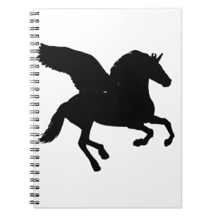 Winged Unicorn Silhouette Notitieboek